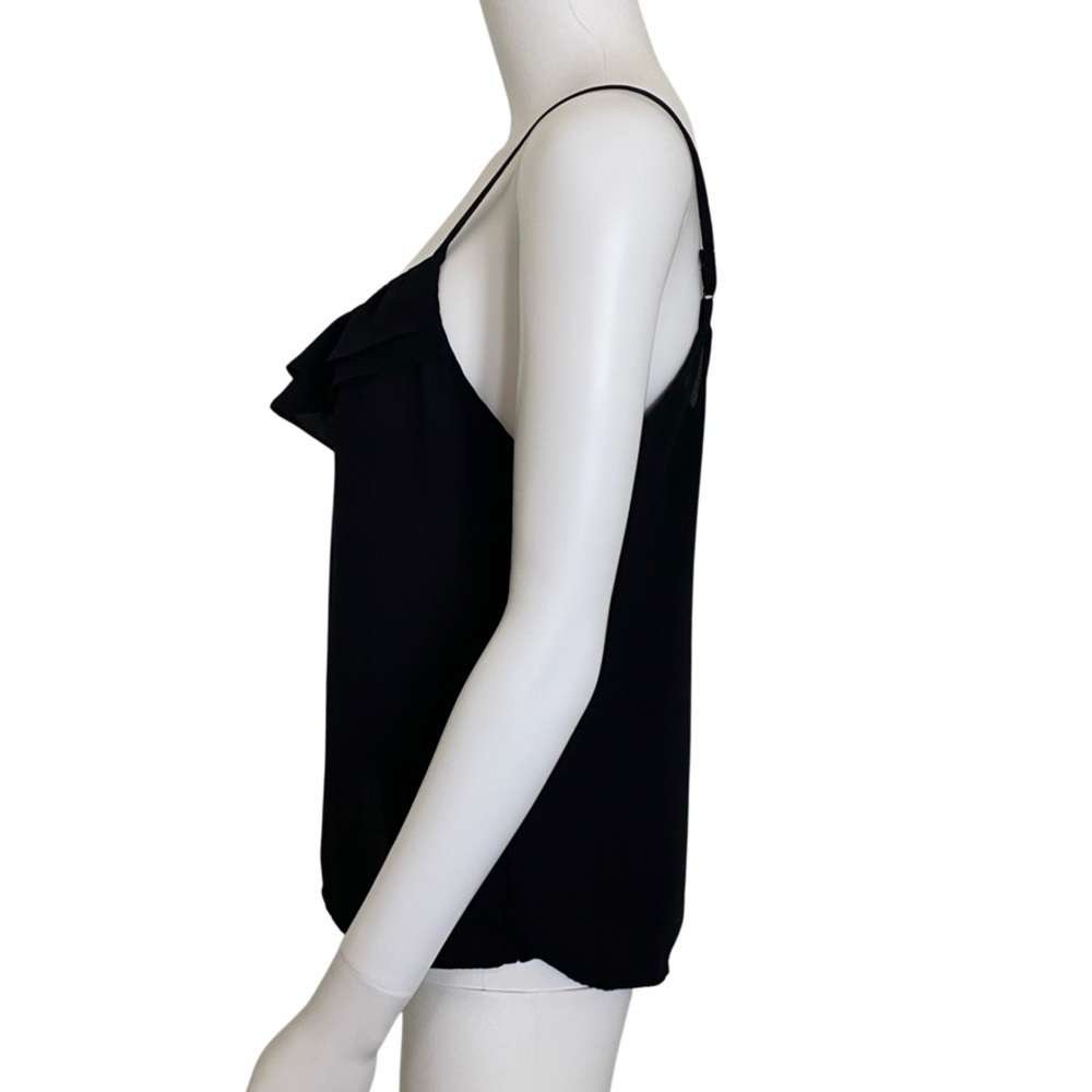 Black Ruffle Key Hole Tank Top - Picture 4 of 11